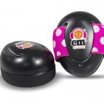 Ems for Kids Baby Ear Defenders - Black with Pink/White Headband