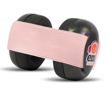 Ems for Kids BABY Ear Defenders - Black with Coral Headband