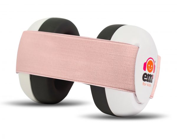 Ems for Kids BABY Ear Defenders - White with Coral Headband