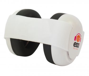 Ems for Kids BABY Ear Defenders - White Cups with White Headbands