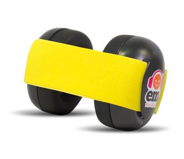Yellow on Black Ems for Kids BABY Earmuffs