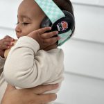 Mint on Black Ems for Kids BABY Earmuffs